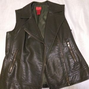 Rich leather bomber vest